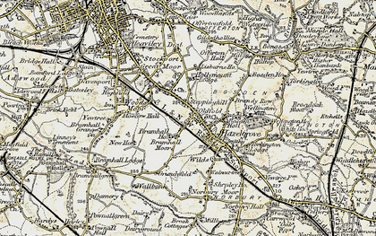 Old map of Stepping Hill in 1903