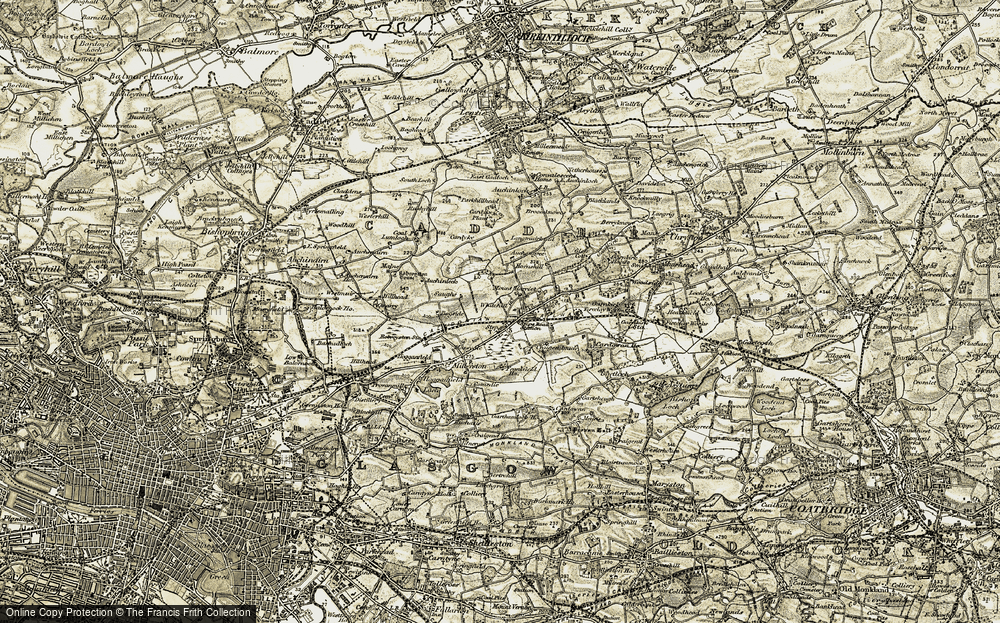 Old Map of Historic Map covering Auchengree in 1904-1905