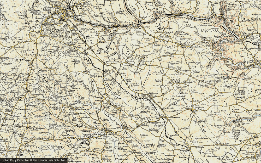 Old Map of Historic Map covering Brierlow Bar in 1902-1903