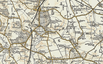 Old map of Bloomfield's Covert in 1898-1901