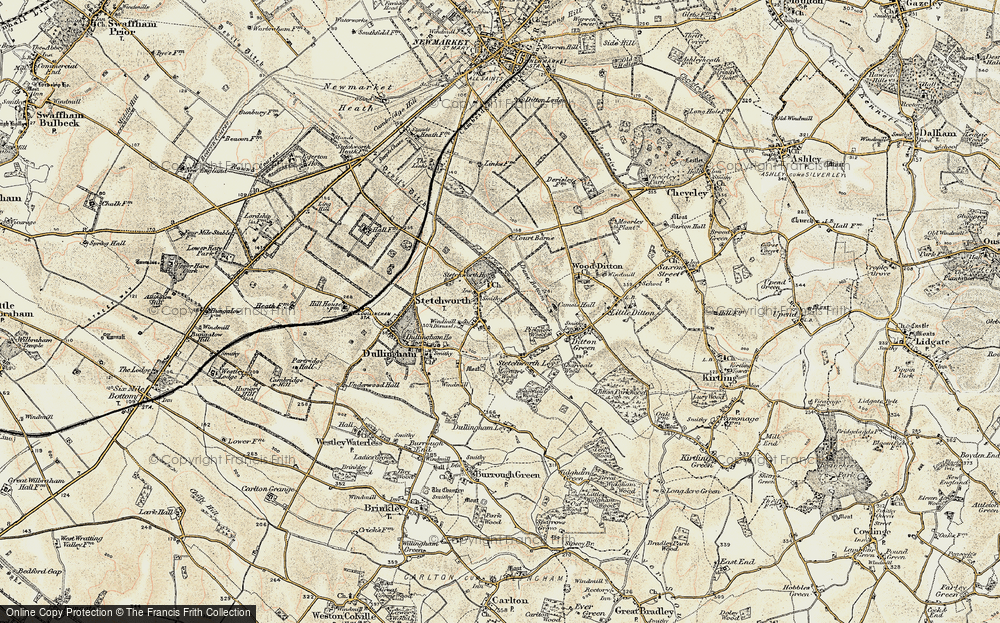 Old Map of Historic Map covering Stour Valley Path in 1899-1901
