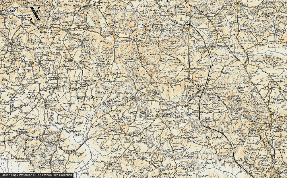 Old Map of Historic Map covering Beechdown Wood in 1898
