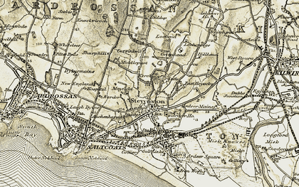 Old map of Stevenston in 1905-1906