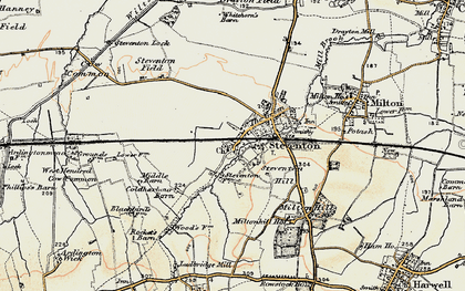 Old map of Steventon in 1897-1899