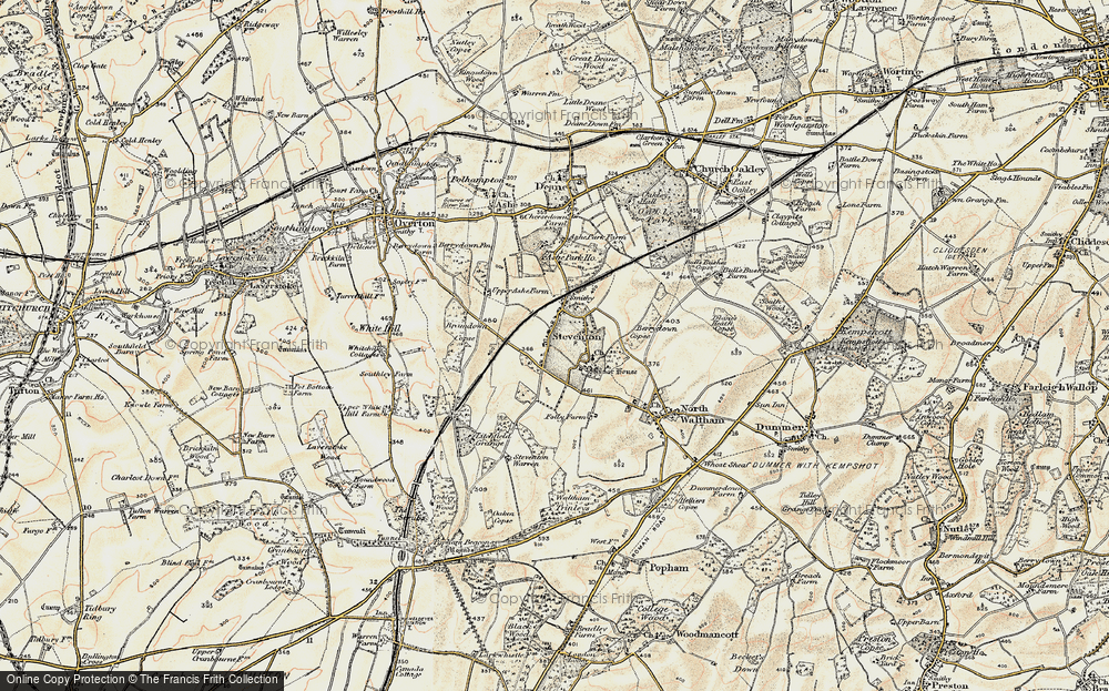 Old Map of Historic Map covering Bramdown Copse in 1897-1900