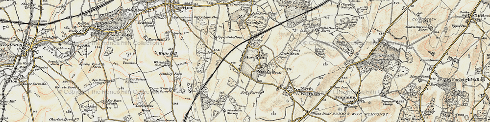 Old map of Steventon in 1897-1900