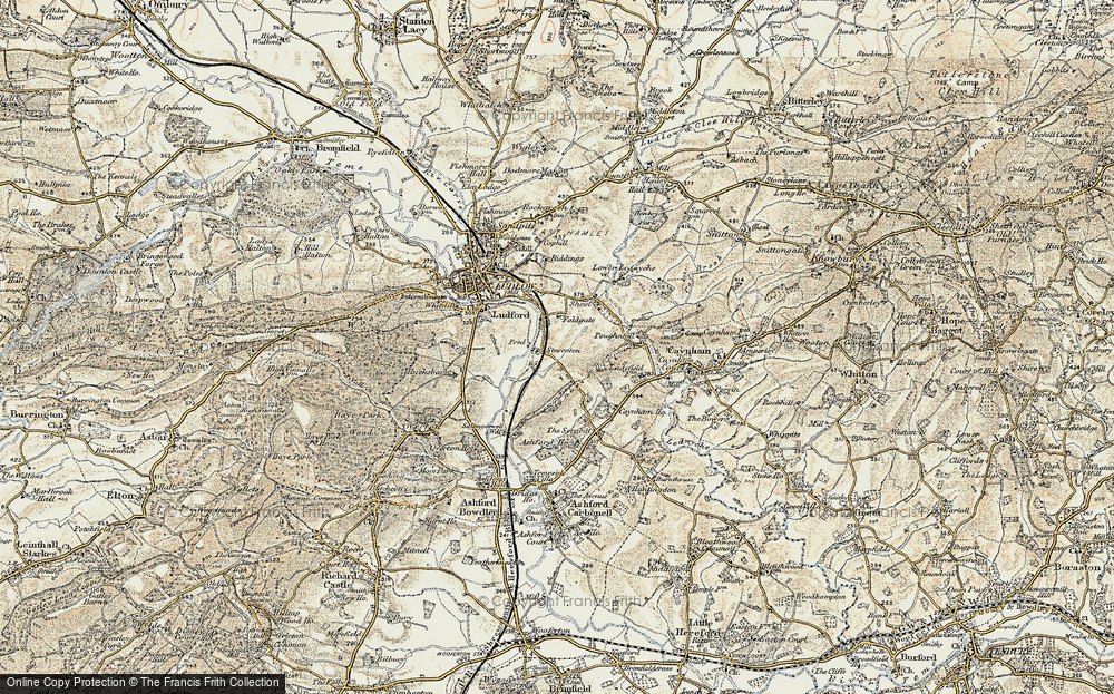 Old Map of Historic Map covering Tinkers Hill in 1901-1902