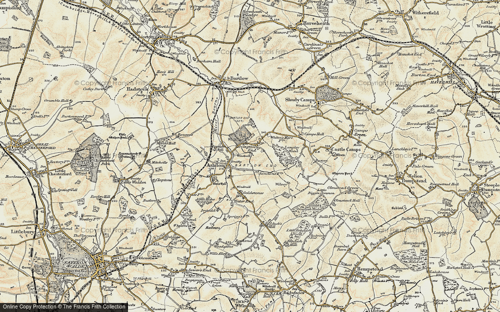 Old Map of Steventon End, 1898-1901 in 1898-1901