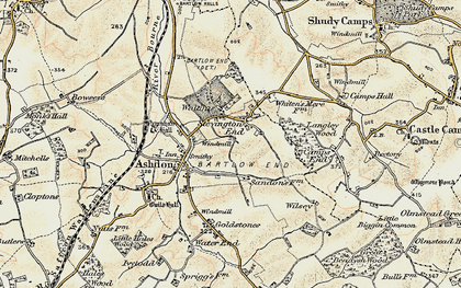 Old map of Steventon End in 1898-1901