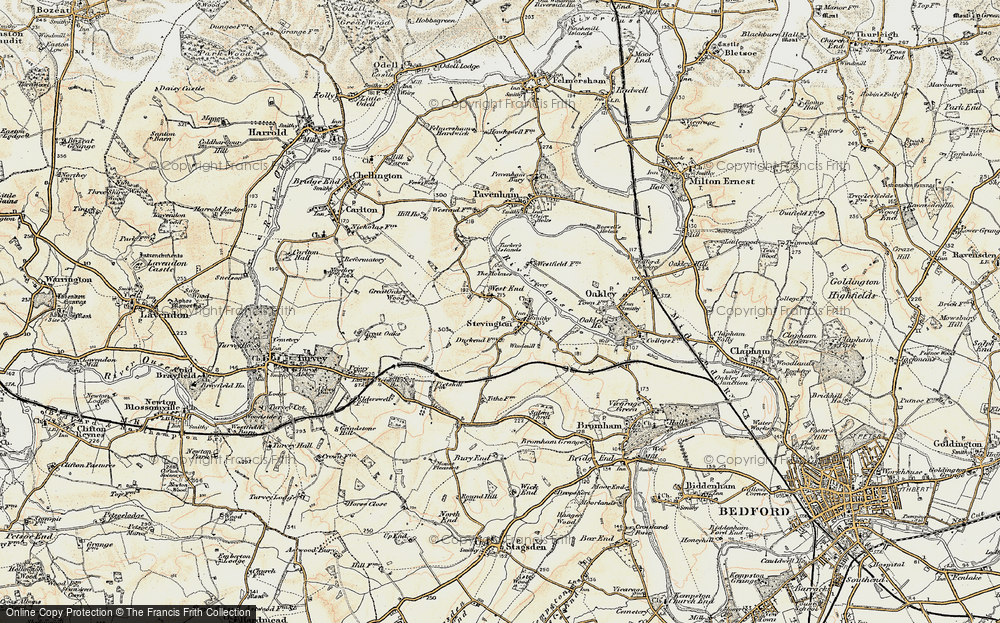 Old Map of Stevington, 1898-1901 in 1898-1901