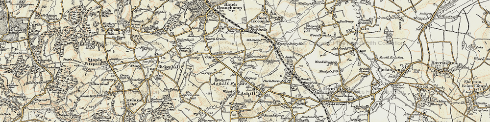 Old map of Stewley in 1898-1900