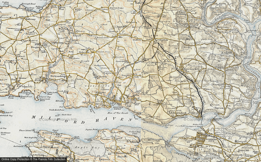 Old Map of Historic Map covering Black Br in 1901-1912