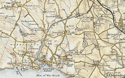 Old map of Steynton in 1901-1912