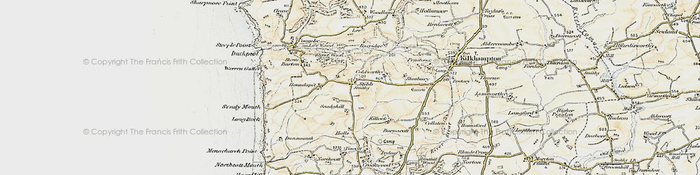 Old map of Stibb in 1900