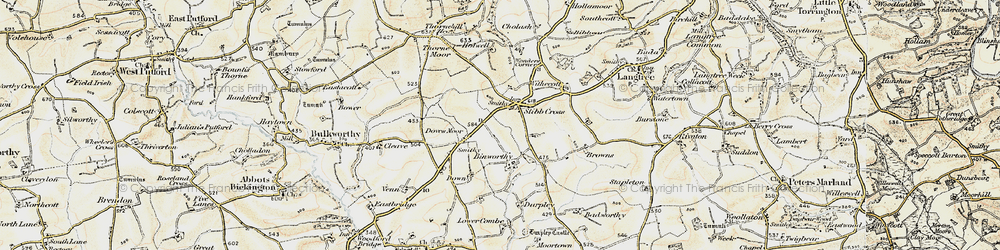 Old map of Binworthy Barton in 1900