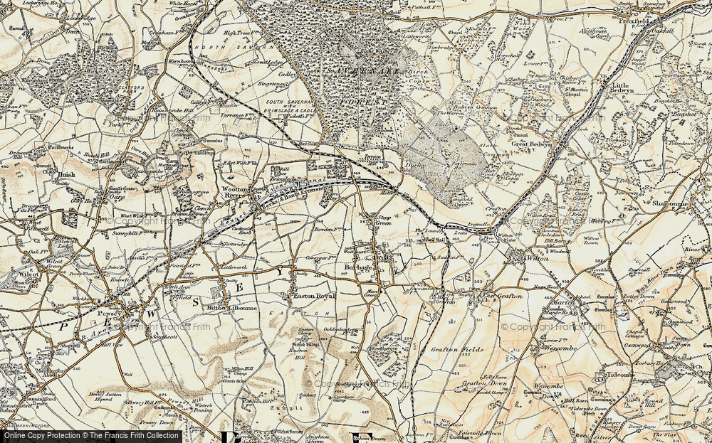 Old Map of Stibb Green, 1897-1899 in 1897-1899
