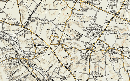 Old map of Stibbard in 1901-1902