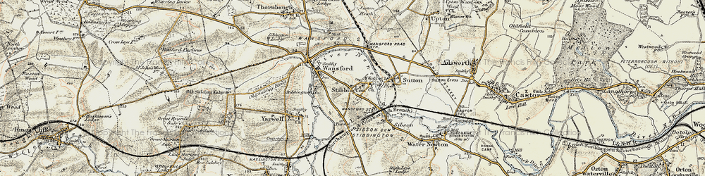 Old map of Stibbington in 1901-1903