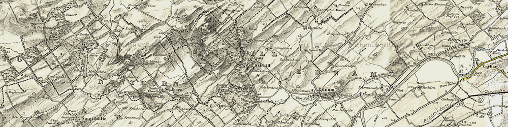 Old map of Stichill in 1901-1904