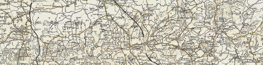 Old map of Stick Hill in 1898-1902