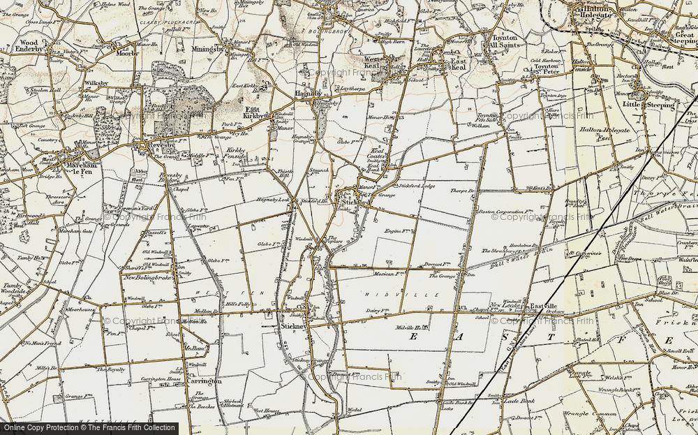 Old Map of Stickford, 1901-1903 in 1901-1903