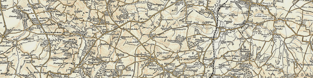 Old map of Sticklepath in 1898-1899
