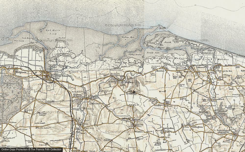 Old Map of Historic Map covering Blakeney Harbour in 1901-1902