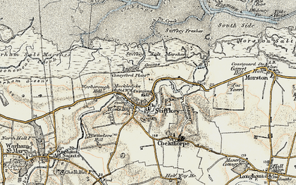 Old map of Stiffkey in 1901-1902