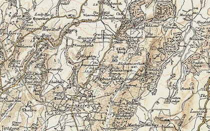 Old map of Stiperstones in 1902-1903