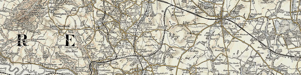 Old map of Stirchley in 1902