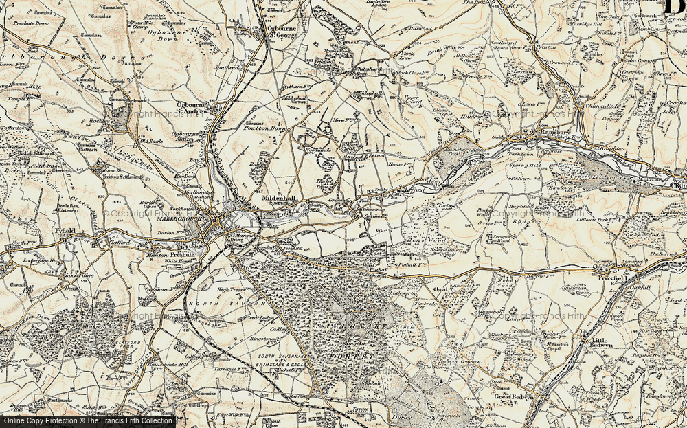 Old Map of Historic Map covering Black Field in 1897-1899