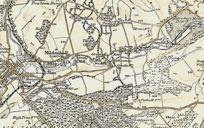 Old map of Stitchcombe in 1897-1899