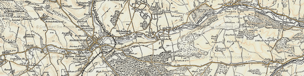 Old map of Black Field in 1897-1899