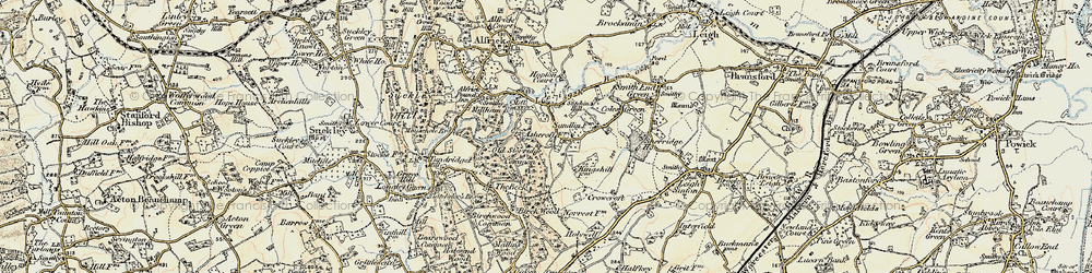Old map of Stitchin's Hill in 1899-1901
