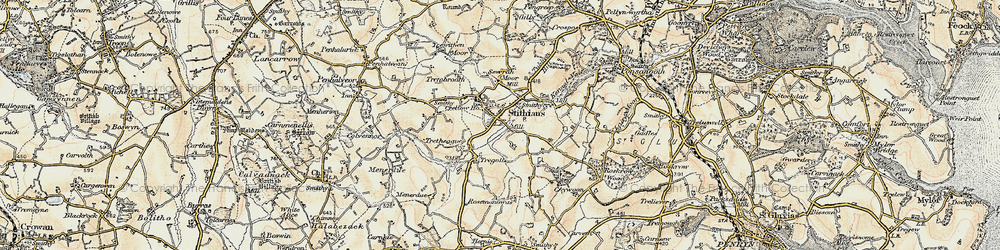 Old map of Stithians in 1900