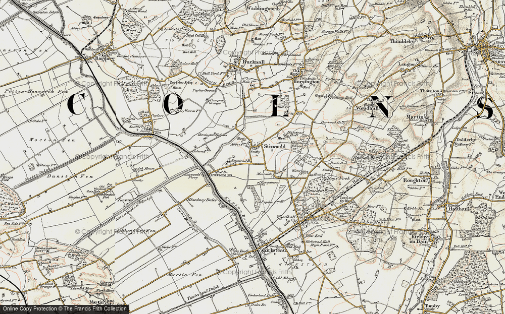 Old Map of Historic Map covering Reeds Beck in 1902-1903