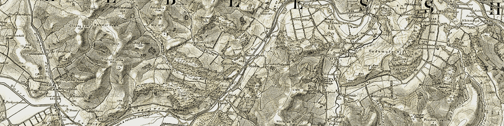 Old map of Stobo in 1903-1904