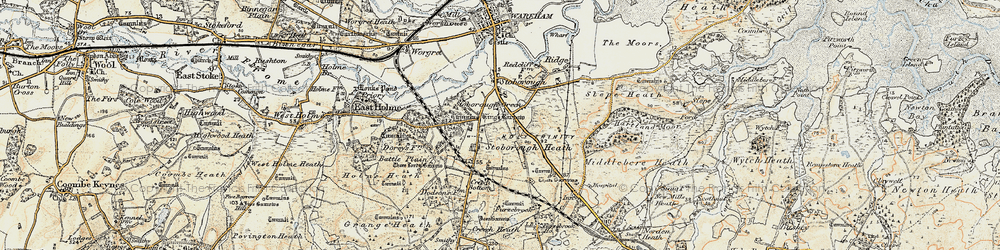 Old map of Stoborough Green in 1899-1909