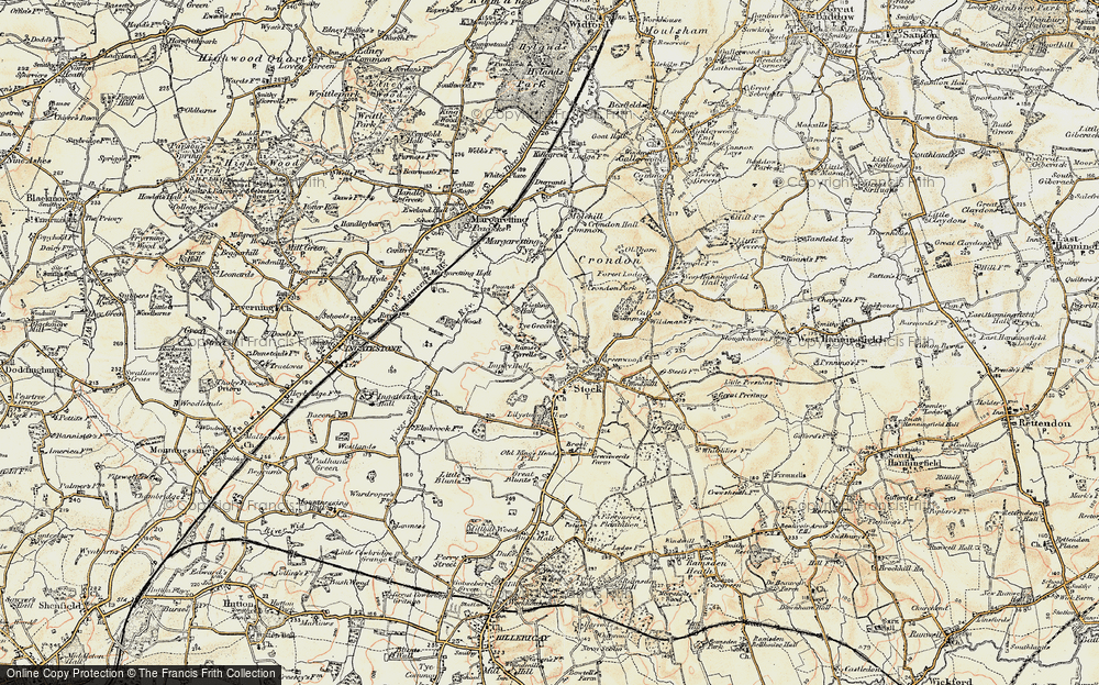Old Map of Stock, 1898 in 1898