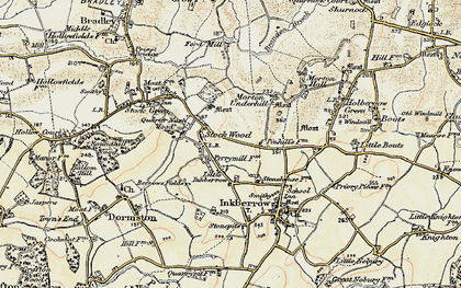 Old map of Stock Wood in 1899-1902