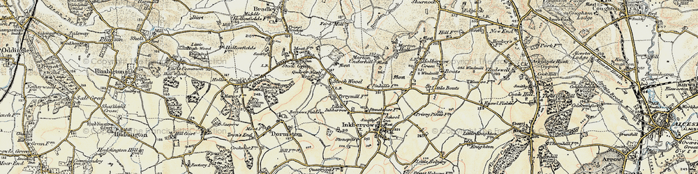 Old map of Stock Wood in 1899-1902