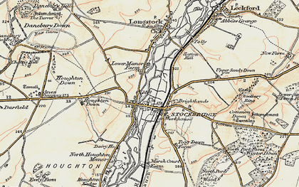 Old map of Houghton Down in 1897-1900