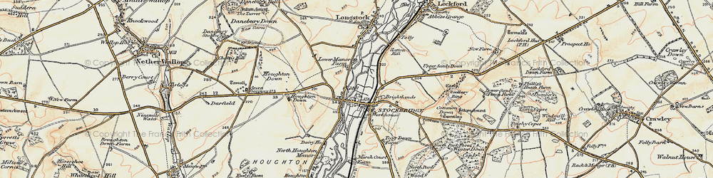 Old map of Houghton Down in 1897-1900