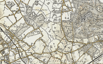 Old map of Stockbridge Village in 1902-1903