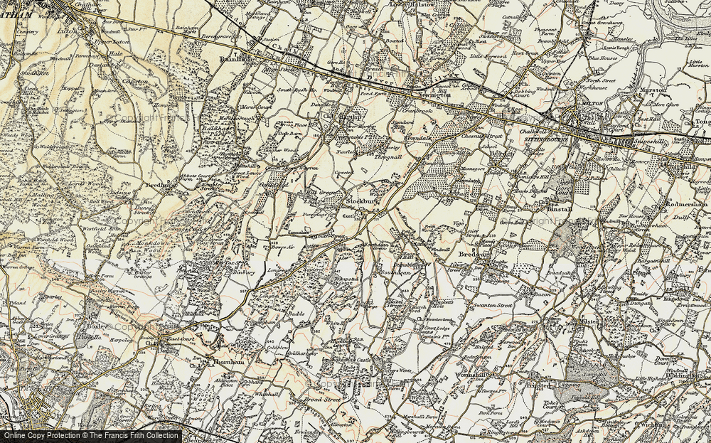 Old Map of Historic Map covering Borden Hill in 1897-1898
