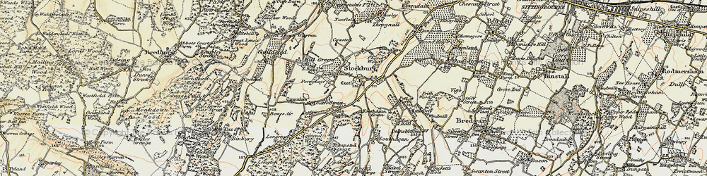 Old map of Stockbury in 1897-1898