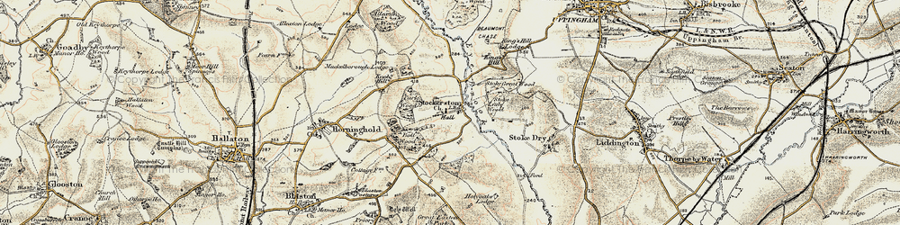 Old map of Stockerston in 1901-1903