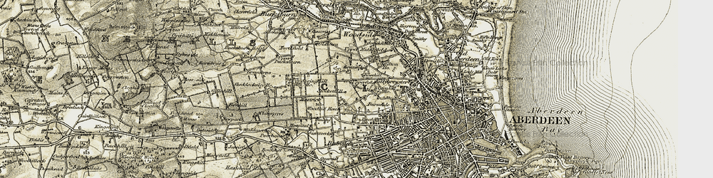 Old map of Stockethill in 1909