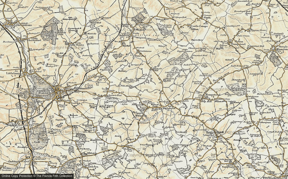 Old Map of Stocking Green, 1898-1901 in 1898-1901