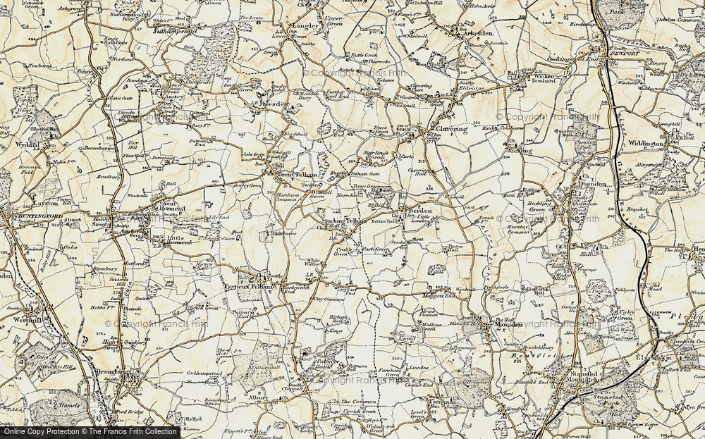 Old Map of Stocking Pelham, 1898-1899 in 1898-1899